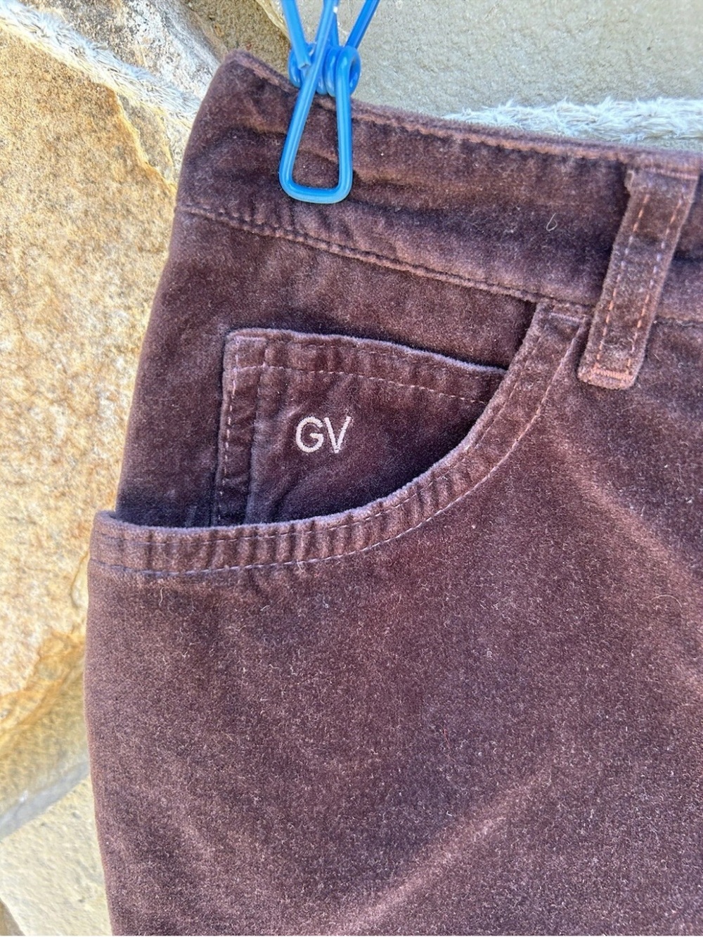 Gloria Vanderbilt Velvet Jeans Size 6 Brown Straight Leg 5 Pocket Excellent - Picture 3 of 8
